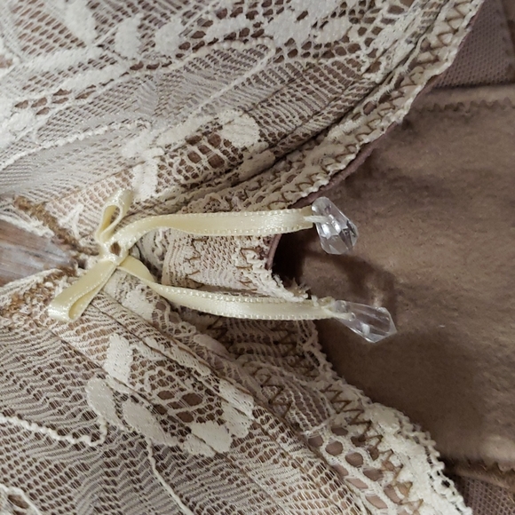 (32DDD) Parisa Fé Lacy Padded Support Bra Neutral Intimates Everyday Bow Accent - Picture 9 of 10